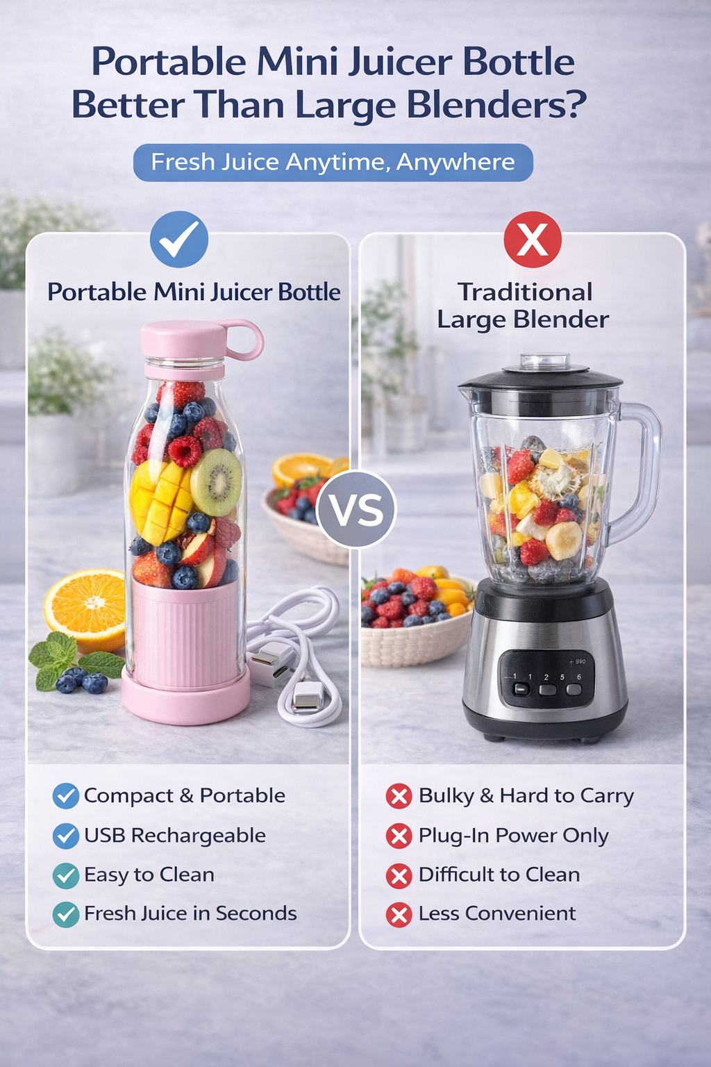 Electric portable mini juicer Bottle