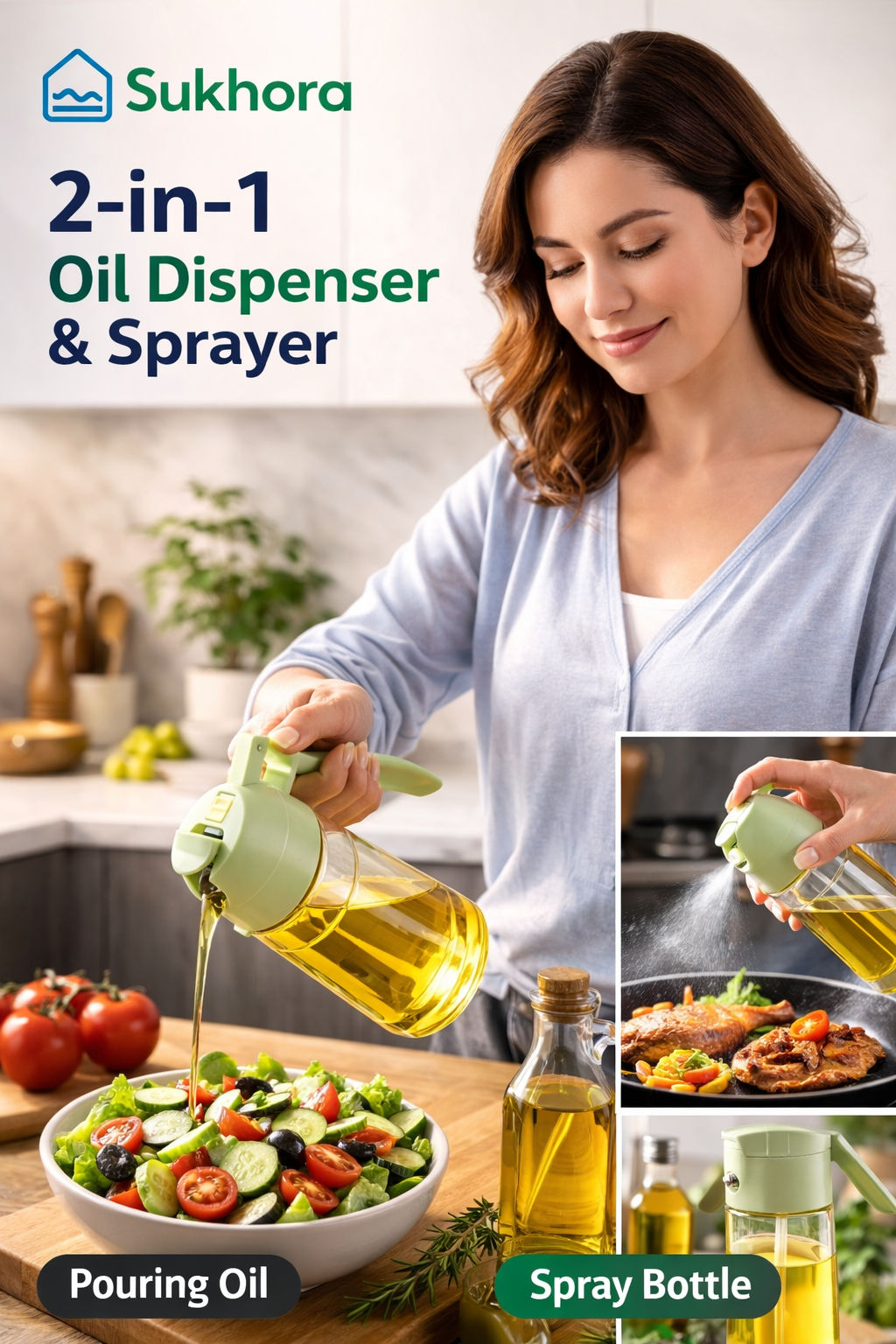 2-in-1 Oil Dispenser & Sprayer